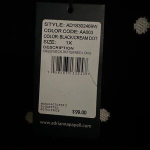 Adrianna Papell Black and Cream Dot Dress
